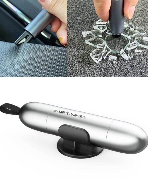 2 in 1 Car Multifunctional Safety Rescue Hammer Life Saving Escape Emergency Hammer Seat Belt Cutter Window Glass Breaker