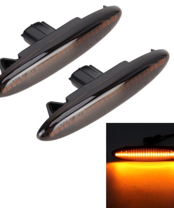 2 PCS DC12V / 5W Car LED Dynamic Blinker Side Lights Flowing Water Turn Signal Light for Lexus, Amber Light, For Lexus (Black), For Lexus