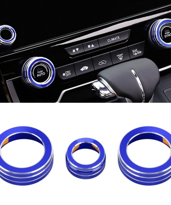 3 PCS Car Metal Air Conditioner Knob Case for Honda CR-V 2017, For Honda CR-V 2017 (Blue), For Honda CR-V 2017 (Red)