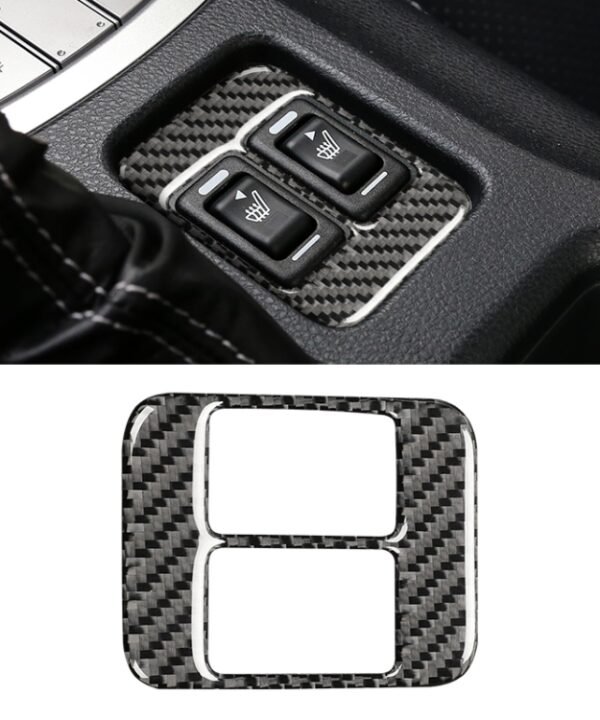 Car Carbon Fiber Seat Heating Panel Decorative Sticker for Subaru BRZ / Toyota 86 2013-2019, Left and Right Drive Universal with Hole, Seat Heating Panel with Hole