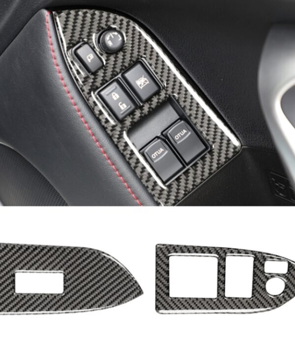 Car Carbon Fiber Window Glass Lifting Panel Decorative Sticker for Subaru BRZ / Toyota 86 2013-2017, Right Drive, Lifting Panel, Right Drive