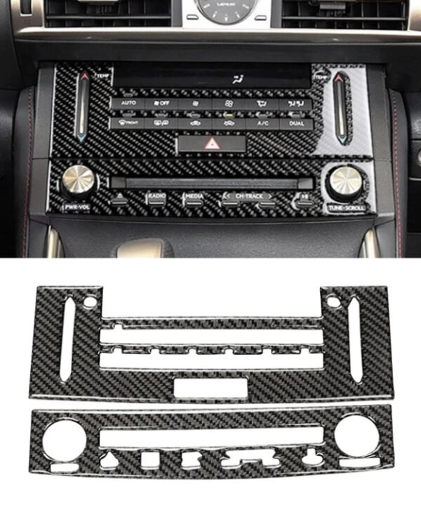 Car Carbon Fiber Air Conditioning CD Panel Decorative Sticker for Lexus IS250 2013-, Left Drive