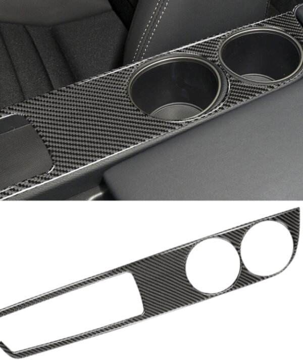 Car Carbon Fiber Water Cup Holder Panel Decorative Sticker for Lexus IS250 2013-, Left Drive