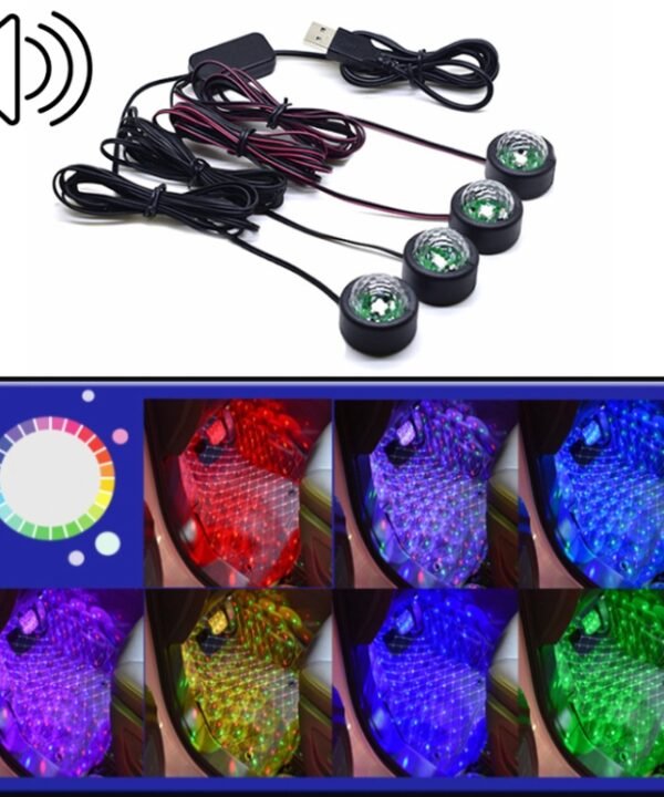 Universal Car  LED Atmosphere Lights Emergency Foot Light Voice Control Version