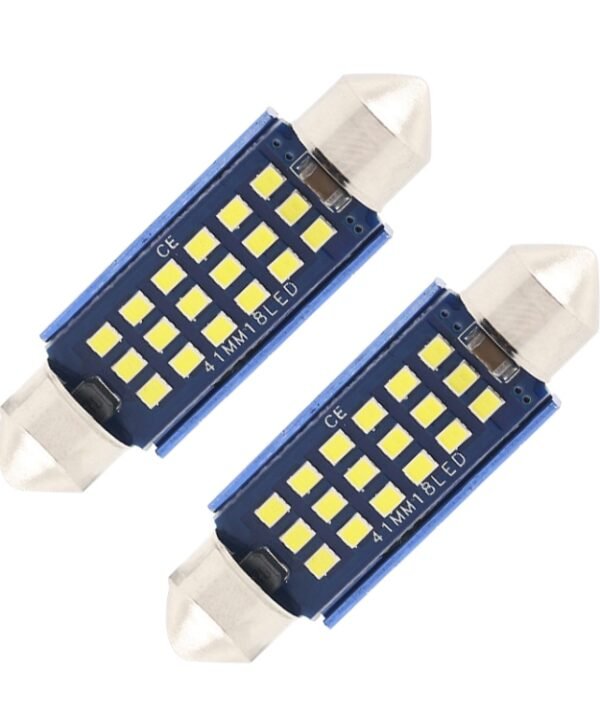 2pcs 41mm DC12-24V / 1W / 6000K / 60LM 18LEDs SMD Car Reading Lamp Dome Light