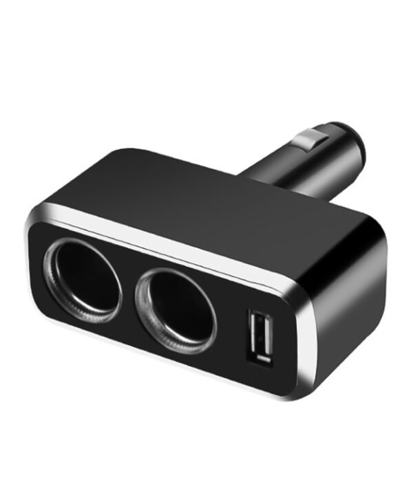 SHUNWEI SD-1909 80W 0.8A Car 2 in 1 USB Charger 90 Degree Free Rotation Cigarette Lighter, SD-1909 (Black), SD-1909