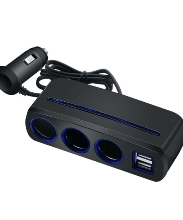 SHUNWEI SD-1938 120W 3A Car 3 in 1 Dual USB Charger Cigarette Lighter with Atmosphere Light, SD-1938 (Black), SD-1938