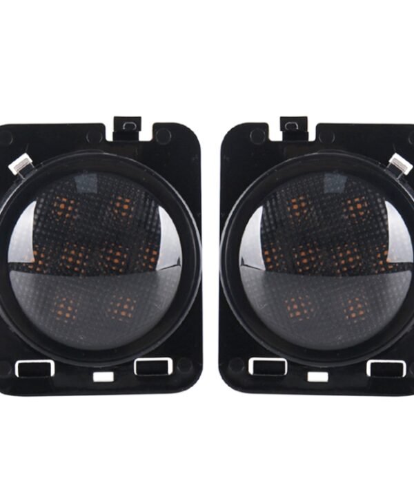 2 PCS 8W DC 12V Car SUV Refit LEDWheel Eyebrow Turn Signal for Jeep Wrangler JK 07-17, Specification: Butt Assembly Without Aperture