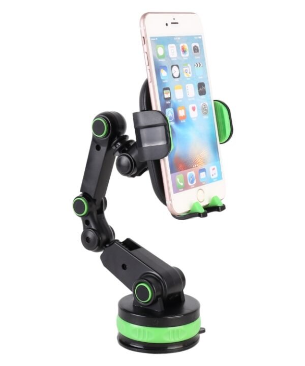 ZP-X0466 Car 360 Degree Rotating Telescopic Folding Round Suction Cup Mobile Phone Holder, ZP-X0466 (Green), ZP-X0466 (Grey)