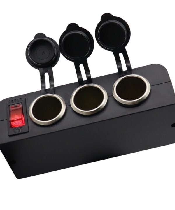 3 in 1 12-24V 16A Car Cigarette Lighter Socket with Overload Protection Switch Control