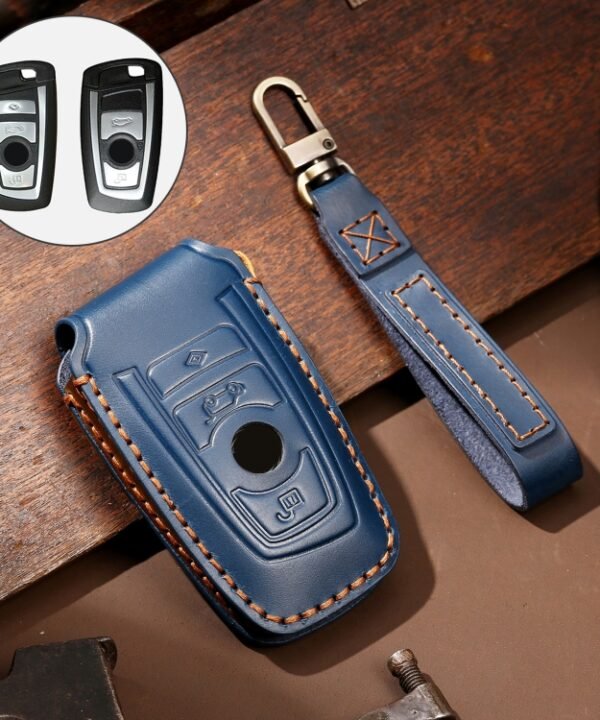 Hallmo Car Cowhide Leather Key Protective Cover Key Case for Old BMW, For Old BMW