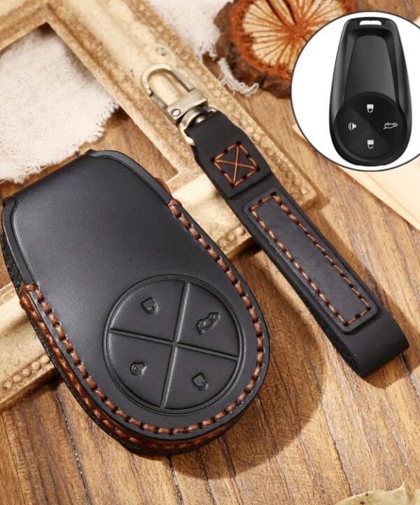 Hallmo Car Cowhide Leather Key Protective Cover Key Case for NIO ES6 / ES8, For NIO ES6 / ES8