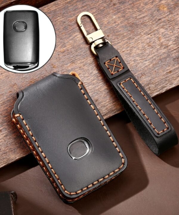 Hallmo Car Cowhide Leather Key Protective Cover Key Case for New Mazda Axela, For New Mazda Axela