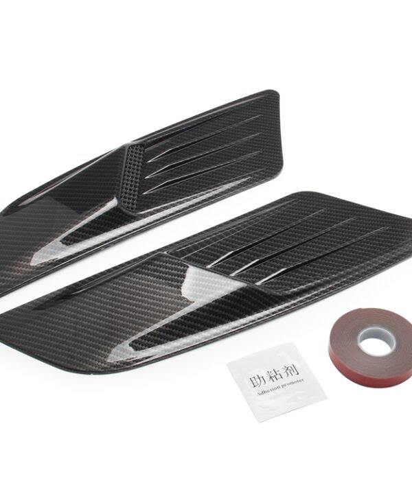 2 PCS Car Decorative Air Flow Intake Scoop Bonnet Side Fender Vent Hood Set for Ford Mustang 2015-2017, Carbon Fiber