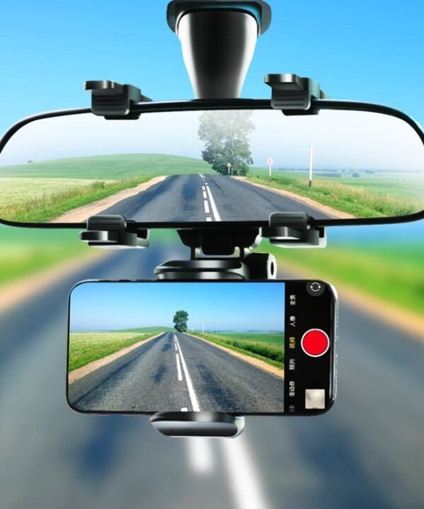 Car Rearview Mirror Mobile Phone Bracket Navigation Recorder Rotating Holder