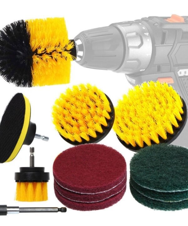 12 in 1 Floor Wall Window Glass Cleaning Descaling Electric Drill Brush Head Set, Random Color Delivery