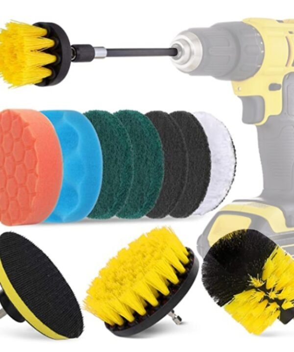 12 in 1 4 inch Sponge Scouring Pad Floor Wall Window Glass Cleaning Descaling Electric Drill Brush Head Set