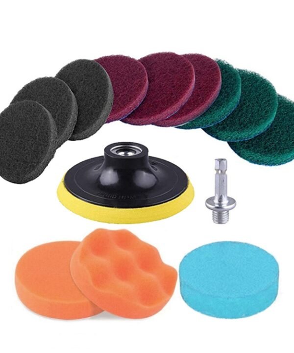 13 in 1 4 inch Sponge Scouring Pad Floor Wall Window Glass Cleaning Descaling Electric Drill Brush Head Set