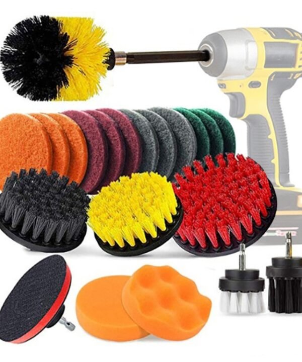 22 in 1 Floor Wall Window Glass Cleaning Descaling Electric Drill Brush Head Set