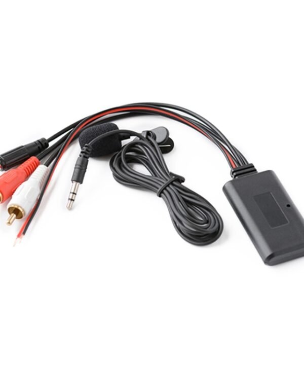 Car 2RCA Lotus Male Head AUX Music + MIC Bluetooth Phone Cable, Cable Length: 1.5m