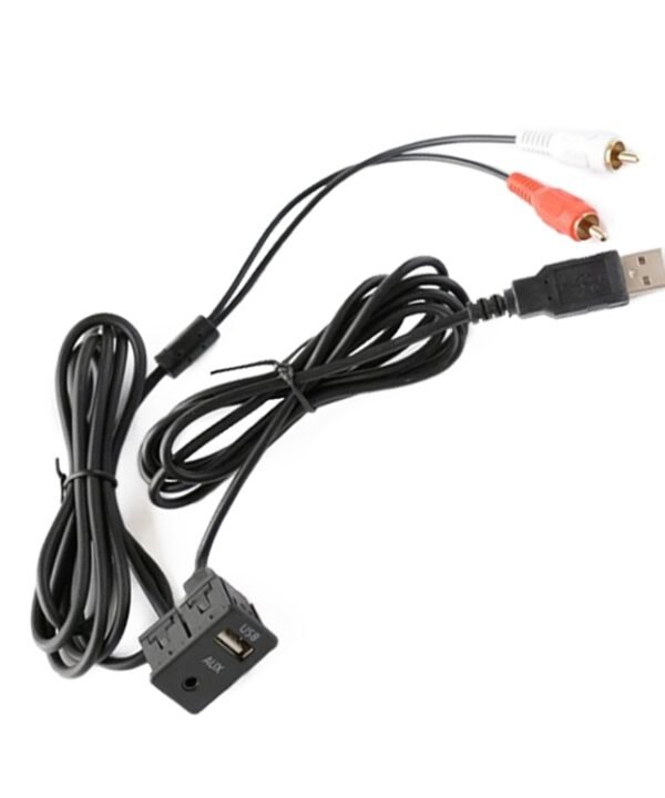 Car Universal Modified USB AUX Extension Cable USB+2RCA Lotus Male Switch Holder for Alpine / Pioneer