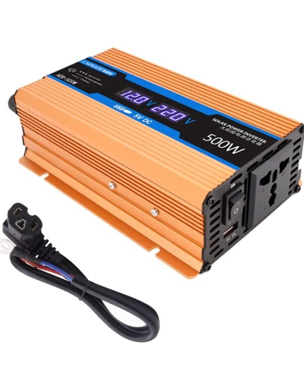 Carmaer Modified Sine Wave 48V to 220V 500W Car Multi-function Double Digital Display Inverter Household Power Converter
