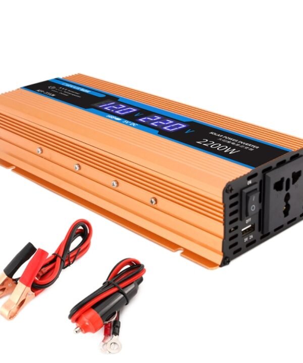 Carmaer Modified Sine Wave 12V to 220V 2200W Car Multi-function Double Digital Display Inverter Household Power Converter