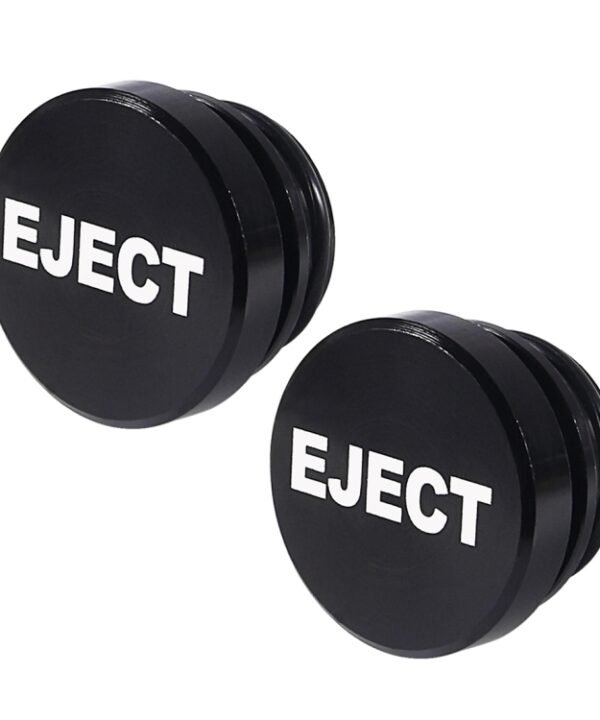 2 PCS Car / Motorcycle EJECT Letter Metal Cigarette Lighter Dust Cover, EJECT (Black), EJECT (Red)