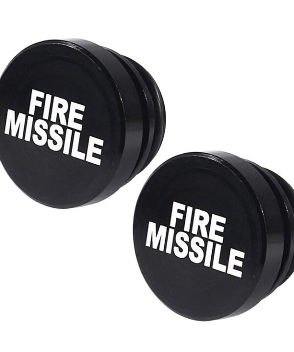 2 PCS Car / Motorcycle FIRE MISSILE Letter Metal Cigarette Lighter Dust Cover, FIRE MISSILE (Black), FIRE MISSILE (Red)