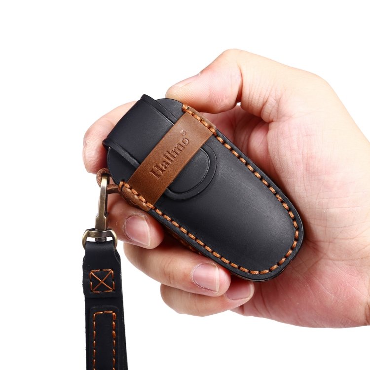 Hallmo Car Cowhide Leather Key Protective Cover Key Case for Hyundai 3-button, For Hyundai 3-button - Image 2