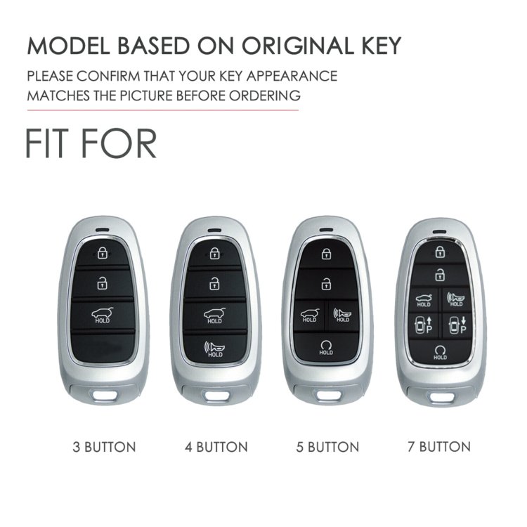 Hallmo Car Cowhide Leather Key Protective Cover Key Case for Hyundai 3-button, For Hyundai 3-button - Image 3