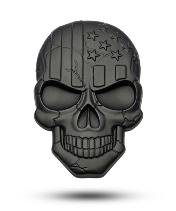Three-dimensional Devil Skull Metal Plating Car Sticker, Black, Gun Metal, Plating Bronze, Red, Silver