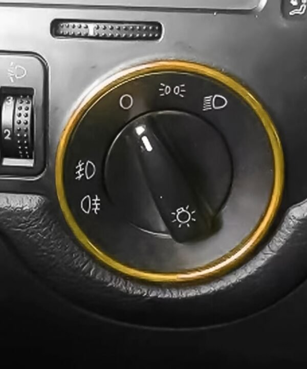 Car Headlight Switch Decorative Ring for Volkswagen Golf