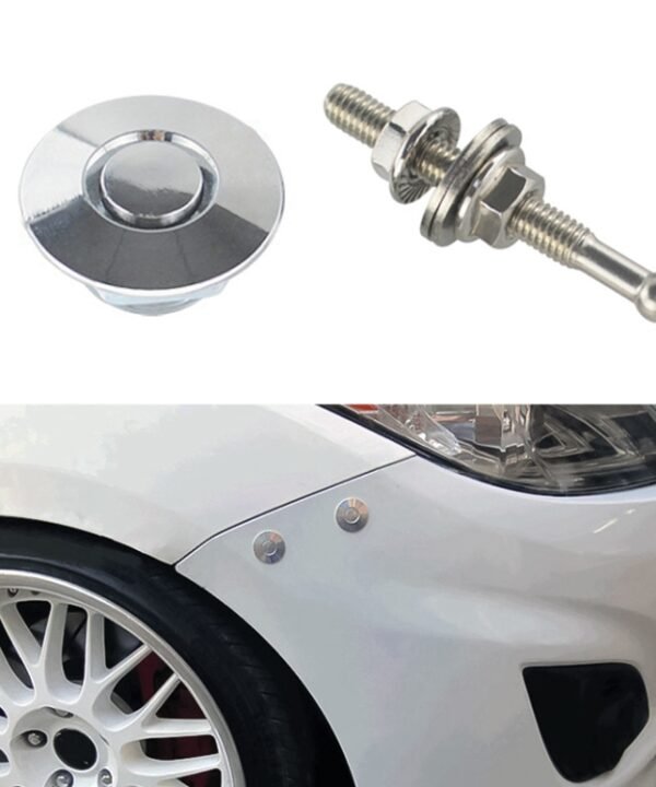 54mm Stainless Steel Quick-pins Push Button Billet Hood Pins Lock Clip Kit, 54mm (Silver), 54mm (Red), 54mm (Blue), 54mm (Black)