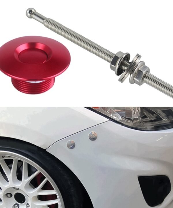 100mm Stainless Steel Quick-pins Push Button Billet Hood Pins Lock Clip Kit, 100mm (Red), 100mm (Blue), 100mm (Black), 100mm (Silver)