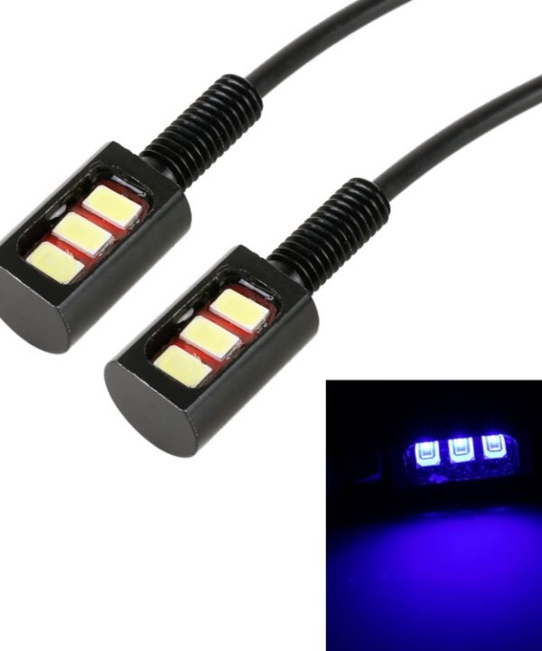 1 Pair DC12V 0.4W 3LEDs SMD-5630 Car / Motorcycle License Plate Light, Cable Length: 27cm, DC12V 0.4W