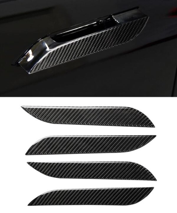 4 PCS Carbon Fiber Car Outside Handle Decorative Sticker for Tesla Model S