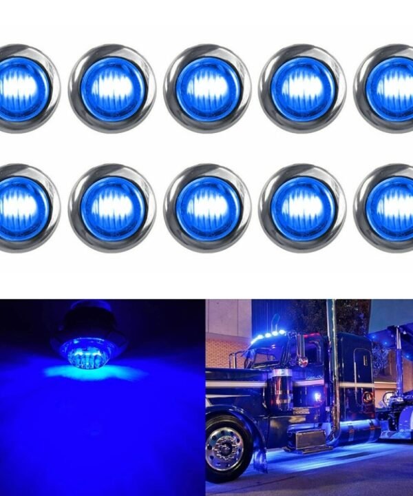 10 PCS MK-118 3/4 inch Metal Frame Car / Truck 3LEDs Side Marker Indicator Lights Bulb Lamp, MK-118(Blue Light), MK-118(Green Light), MK-118(Red Light), MK-118(White Light), MK-118 (Yellow Light)