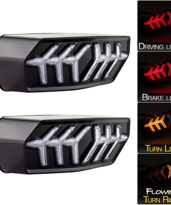 2 PCS KC670 Motorcycle Integrated Flashing Turn Signal Brake Tail Light for Honda MSX125 CBR650F CTX700, KC670