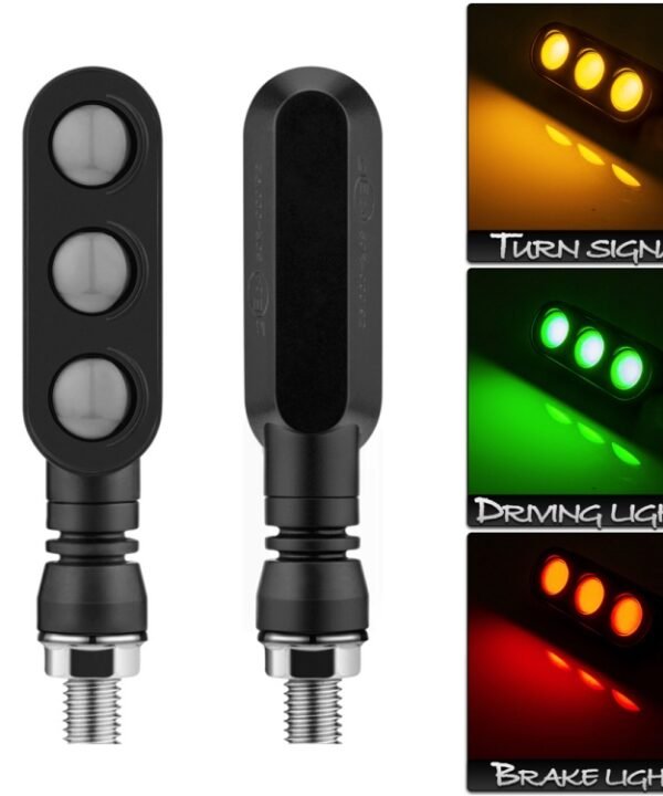2 PCS KC050 Motorcycle LED Turn Signal Running Brake Light