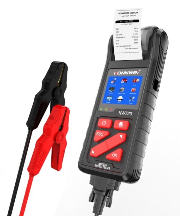 KONNWEI KW720 Car 3.2 inch 6V-24V Lead-acid Battery Tester with Printer