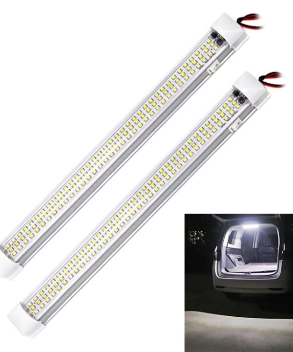 2 PCS ZS-3333 Side Switch Type 12-80V High Bright 108LEDs Car Dome Light Cabin Light Bar