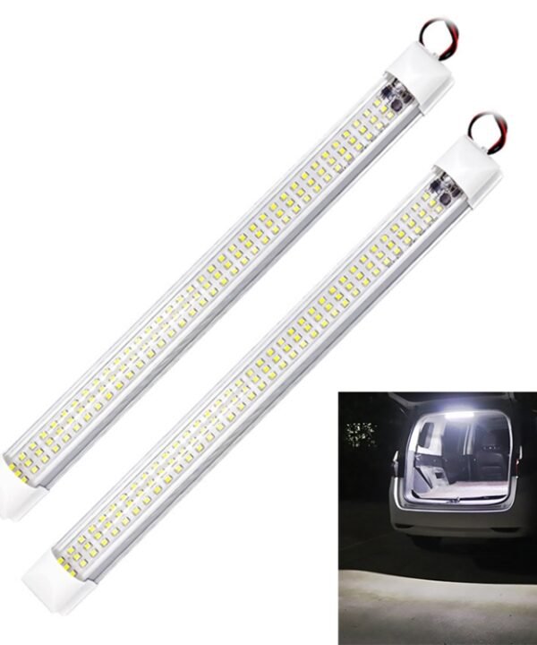 2 PCS ZS-3333 Top Switch Type 12-80V High Bright 108LEDs Car Dome Light Cabin Light Bar