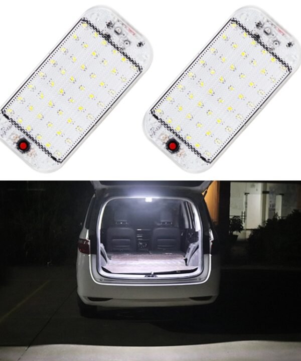 2 PCS ZS-3350 DC12-85V High Bright 48LEDs Lamp Beads Car Dome Light Cabin Light Bar