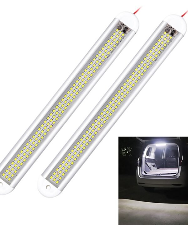 2 PCS ZS-3385 DC12-85V High Bright 120LEDs Lamp Beads Car Dome Light Cabin Light Bar