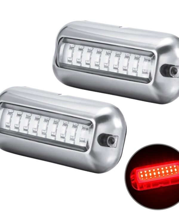 2 PCS MK-027 Ship / Yacht 10-30V 27LEDs Waterproof Stainless Steel Underwater Light, Underwater Light(Red Light), Underwater Light(White Light), Underwater Light(Green Light), Underwater Light(Blue Light)
