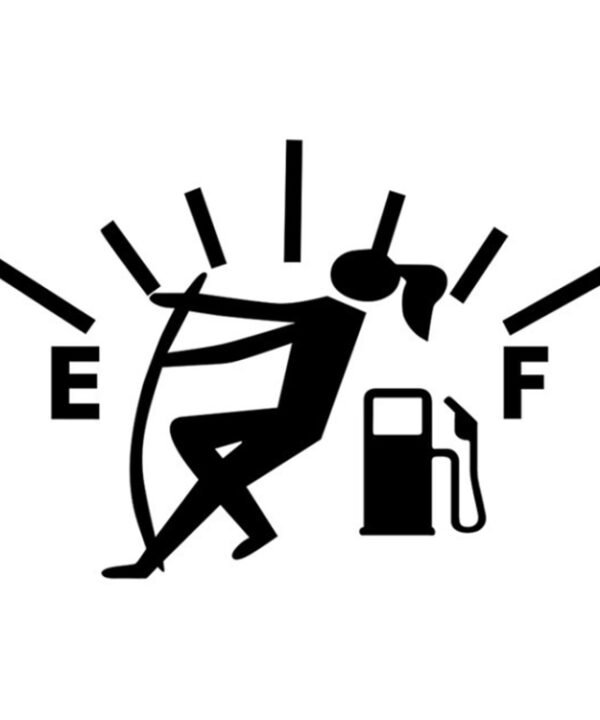 Female Pull Fuel Tank Pointer To Full Hellaflush Reflective Vinyl Car Sticker, Female (Black), Female (Colour), Female (White)