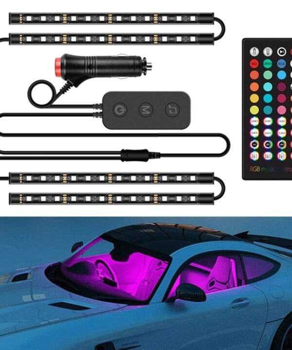 Y12 Cigarette Lighter Car Colorful RGB Foot LED Atmosphere Light