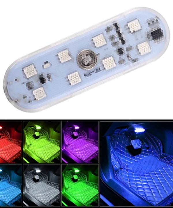 USB-C / Type-C Colorful Touch Switch Control Car Foot Hook And Loop Fastener Ambient Light