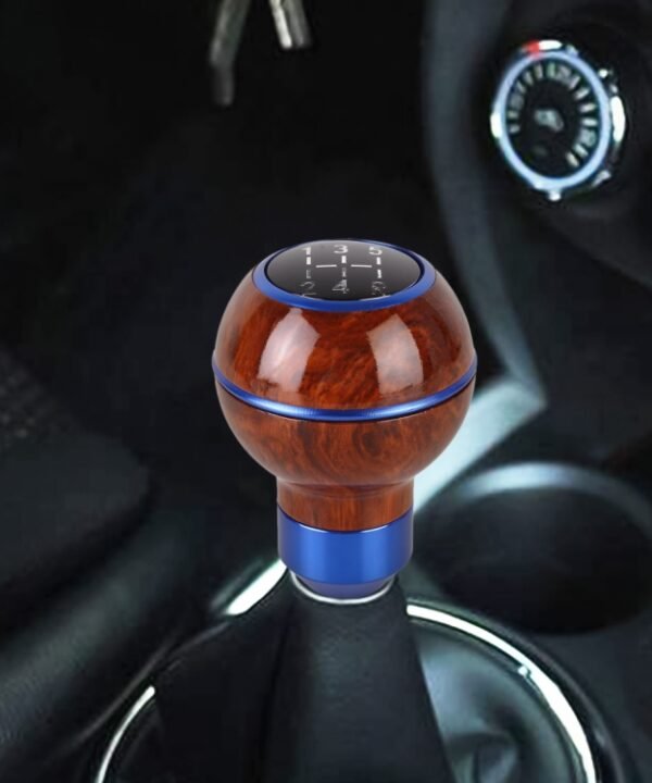 Universal Car Wood Texture Metal Gear Shift Knob, Wood Texture (Blue), Wood Texture (Silver)